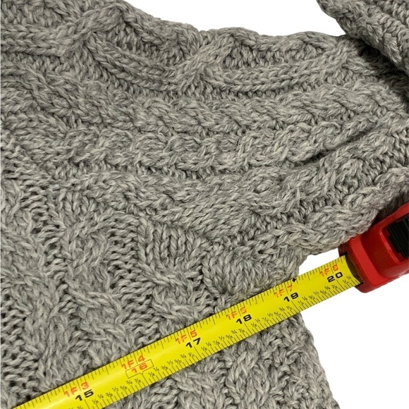 SAOL Ireland Long Tradition Cable Knit Zip Merino Wool Coat Cardigan Sma… - Picture 6 of 8